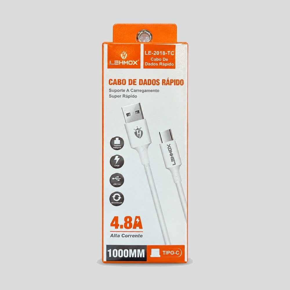 Cabo USB-C 4.8A 1 m Carregamento Rápido Lehmox