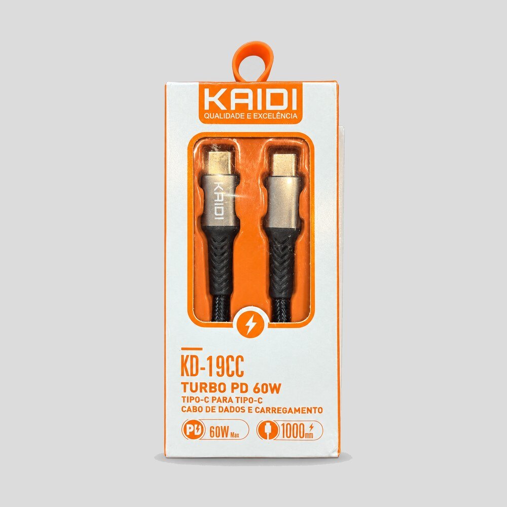 Cabo USB-C para USB-C PD 60W Carregamento Rápido Kaidi