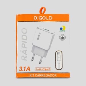 Carregador Rápido 3.1A com Cabo USB-C αGold