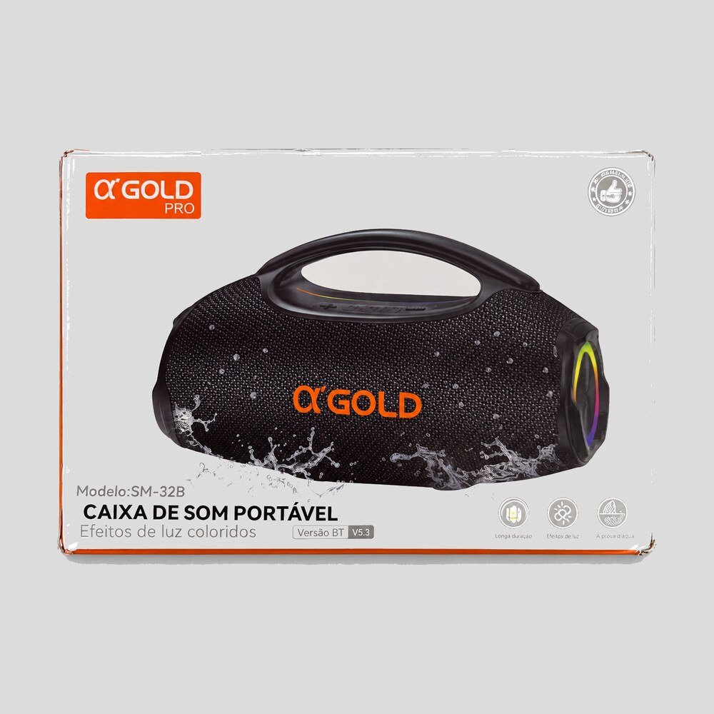Caixa de Som 70W com Efeitos de Luz αGold Pro