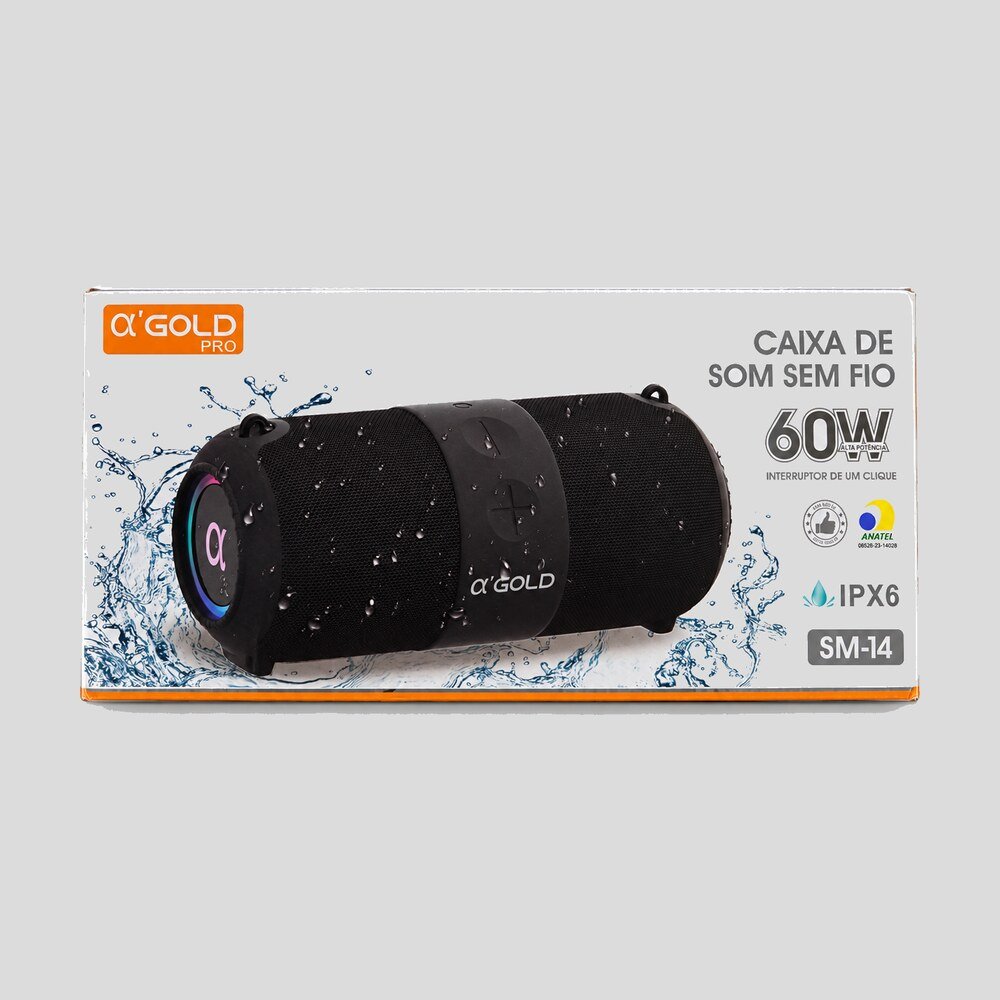 Caixa de Som 60W IPX6 αGold Pro SM-14