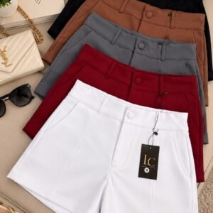 Short de alfaiataria liso