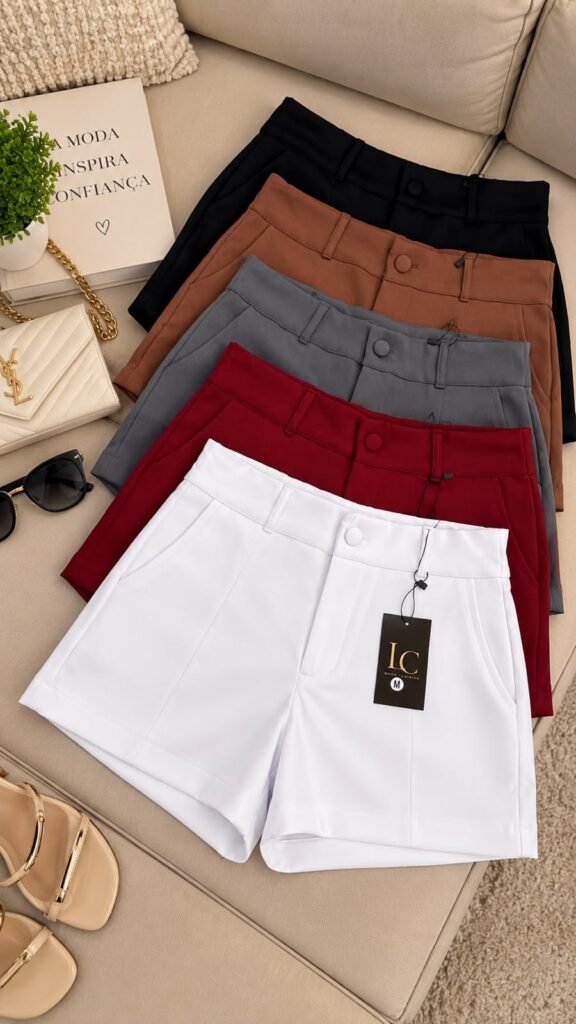 Short de alfaiataria liso